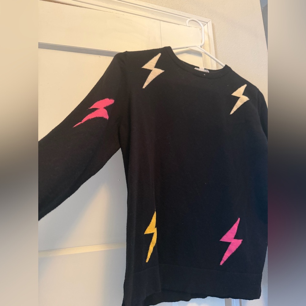 THML Black Sweater with Lightning Bolt Design - size small - Picture 3 of 4